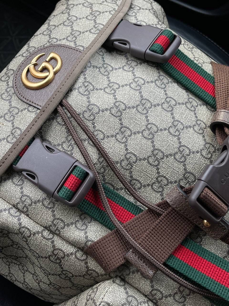 Мужской рюкзак Gucci мужской текстиль бежевый 53343-3