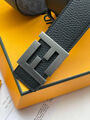 Мужской ремень двухсторонний Fendi мужской кожа черный 135017-2