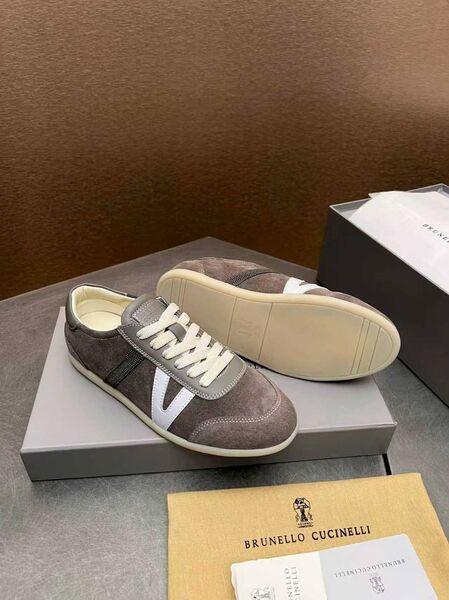 Женские кеды Brunello Cucinelli женский замша серый i4111362-1-3