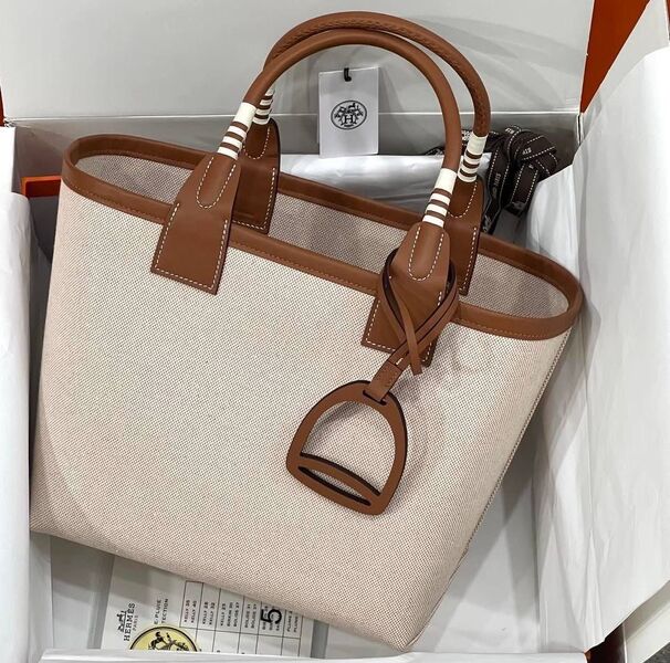 Сумка Hermès женский текстиль бежевый 123301