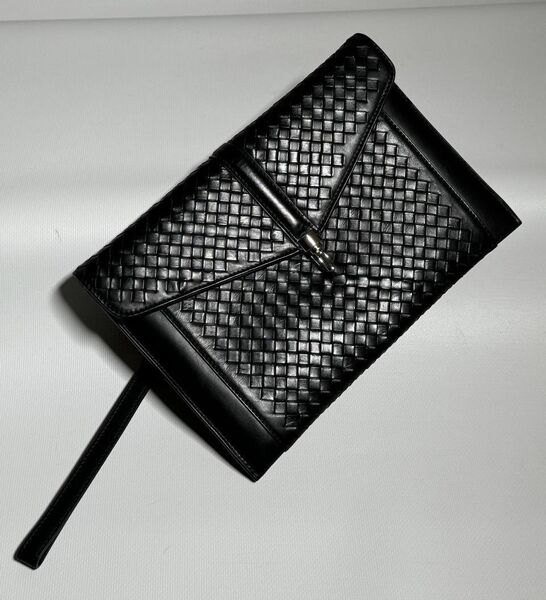 Мужской клатч Bottega Veneta мужской кожа черный 195715