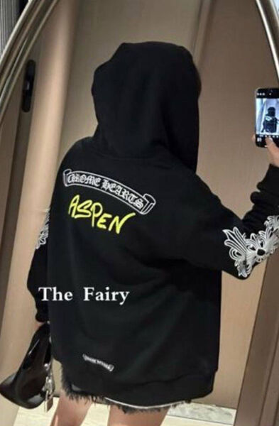 Худи Chrome Hearts женский черный 198139-3