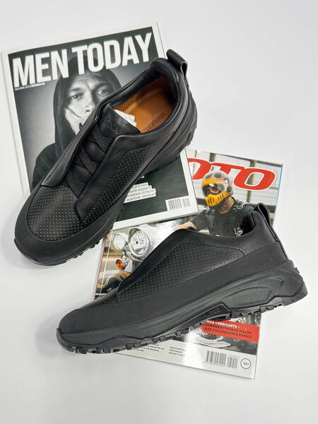 Мужские кроссовки Zegna мужской кожа черный 191852-2