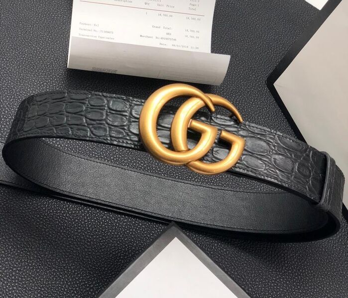 Мужской ремень Gucci мужской кожа черный 108648