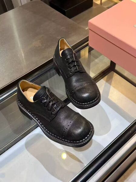 Женские дерби Miu Miu женский кожа черный w7782368-1-4
