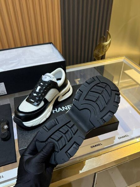 Женские кроссовки Chanel женский кожа черный a8077836-1-5