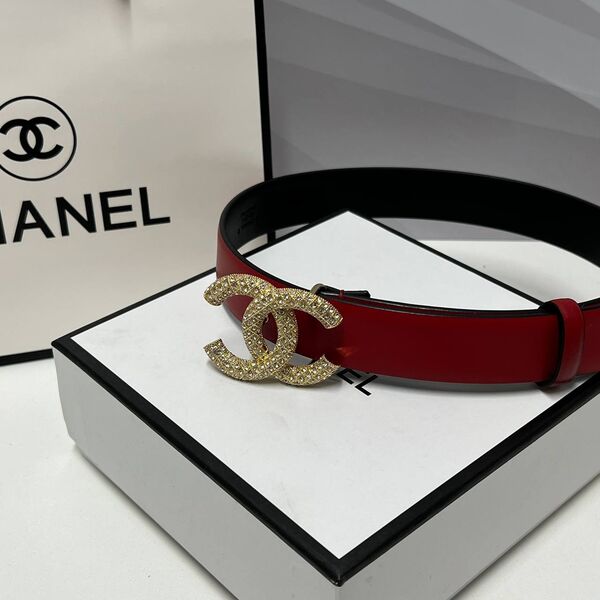 Женский ремень Chanel женский кожа бордовый e4990027-1-4