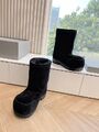 Женские ботинки Balenciaga Women's Alaska Fur Bootie женский замша черный y7373091-1-2