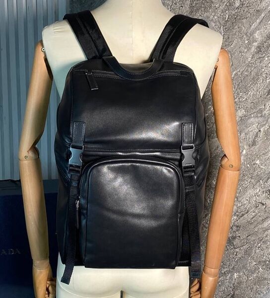 Мужской рюкзак Prada мужской кожа черный 171921