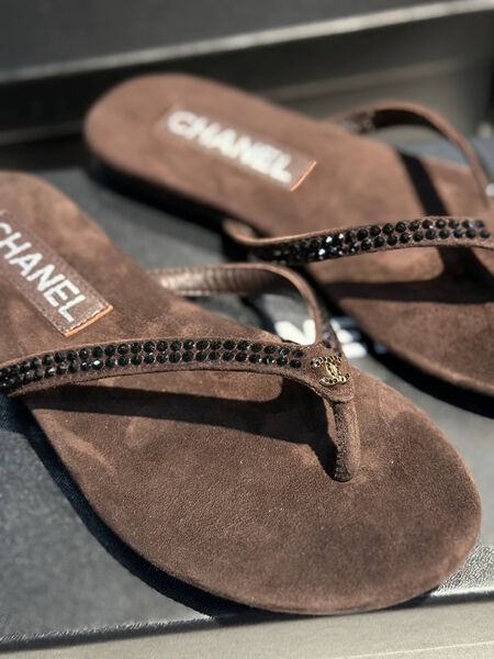 Шлепки Chanel женский замша 189618-2