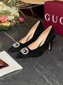 Женские туфли Gucci женский замша черный l5733099-1-3