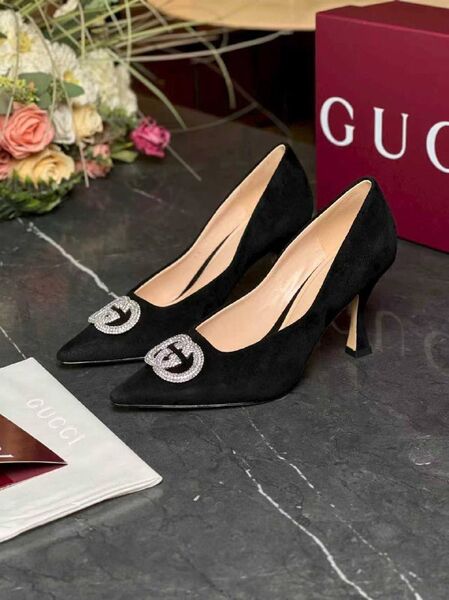 Женские туфли Gucci женский замша черный l5733099-1-3