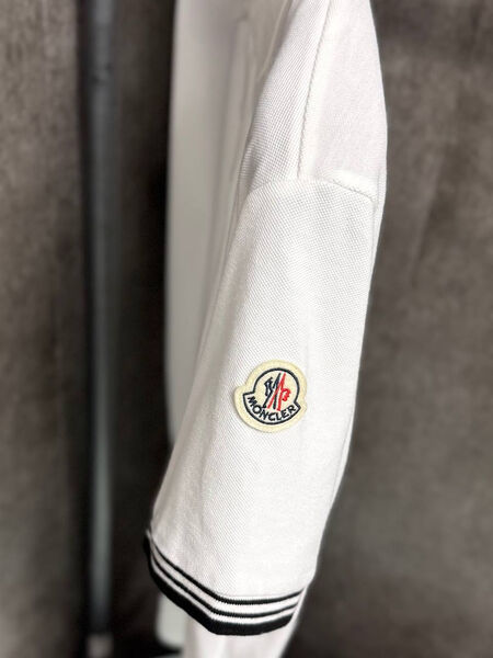 Мужское поло Moncler мужской белый 190407-4