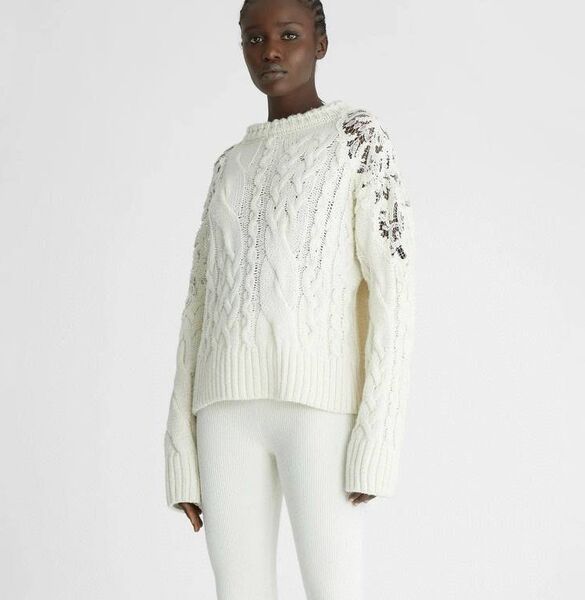 Свитер Ermanno Scervino женский вязаная ткань белый 201290