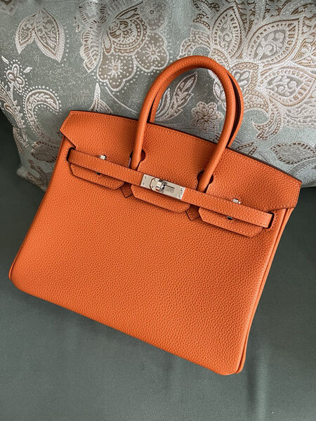 Сумка Hermès Birkin 25 женский кожа оранжевый 139362-4