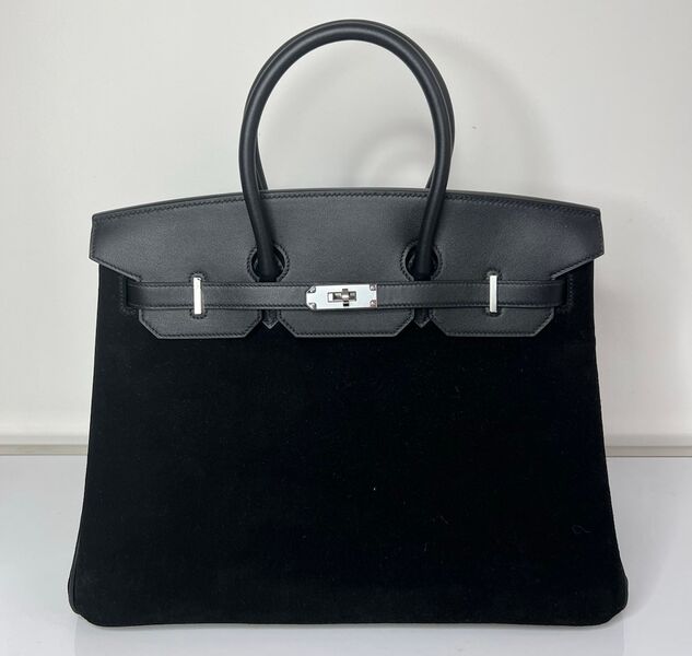 Сумка Hermès Birkin 35 ручная работа женский кожа черный 100630