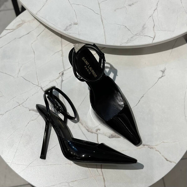 Туфли Saint Laurent женский кожа черный 138859-2