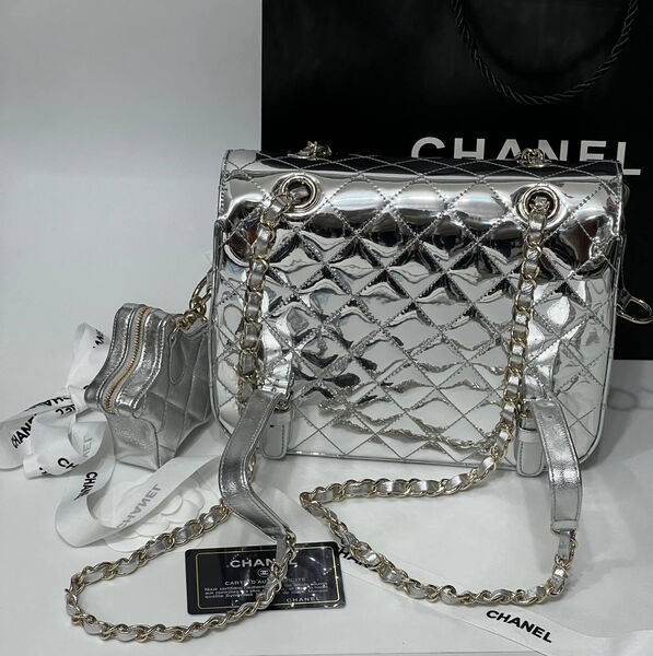 Рюкзак Chanel женский кожа графитовый 134686-2