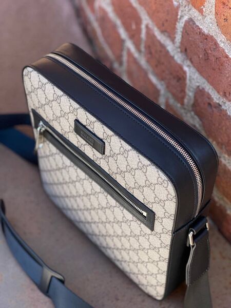 Мужской мессенджер Gucci мужской канва бежевый 51923-3