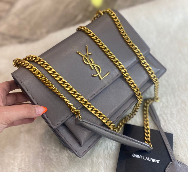 Сумка Saint Laurent женский кожа графитовый 77466