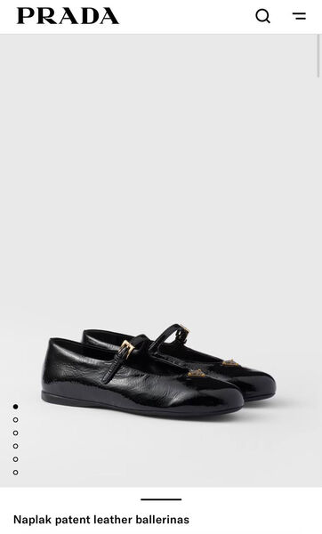 Балетки Prada женский кожа черный 173735-2