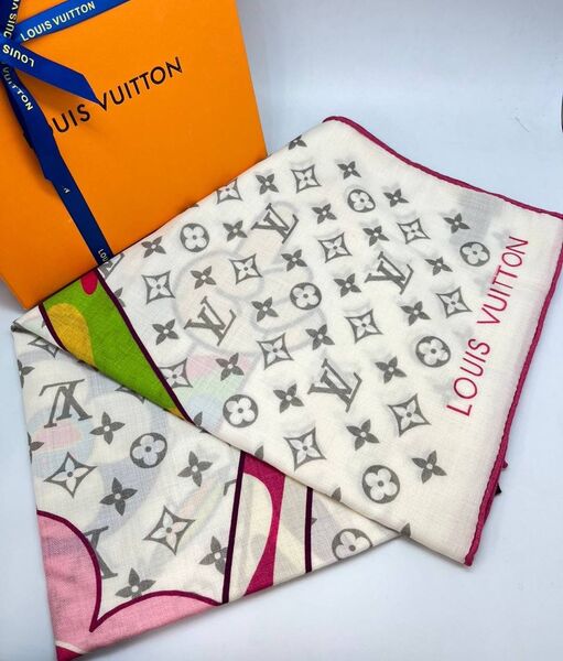 Платок Louis Vuitton женский кашемир белый 197793