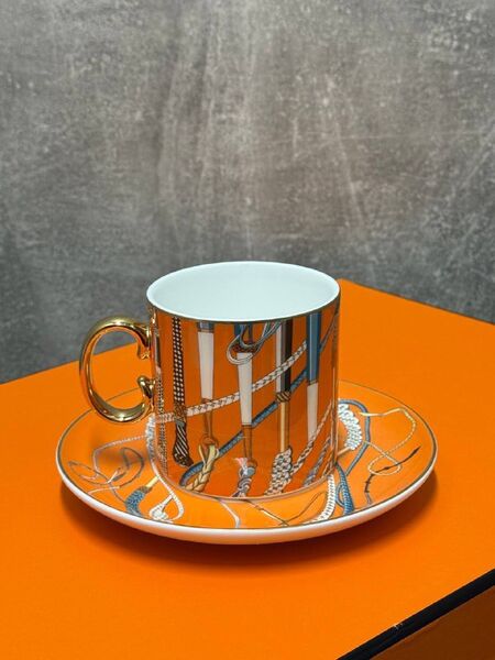 Чайный набор Hermès фарфор оранжевый t3694003-1-7