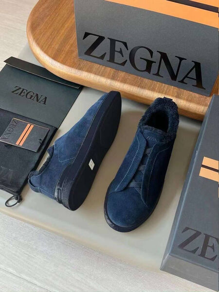 Мужские кеды Zegna мужской замша синий 170263-3