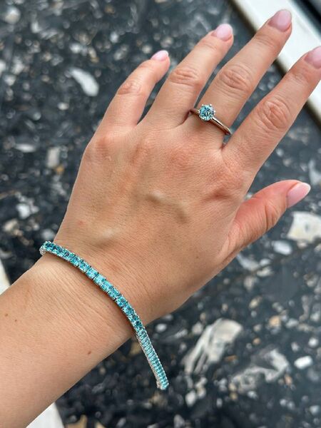 Комплект: браслет, кольцо, серьги Tiffany & Co. серебро бирюзовый h5294697-1-4