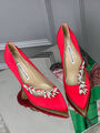 Туфли Manolo Blachnik женский сатин бордовый 122962-2