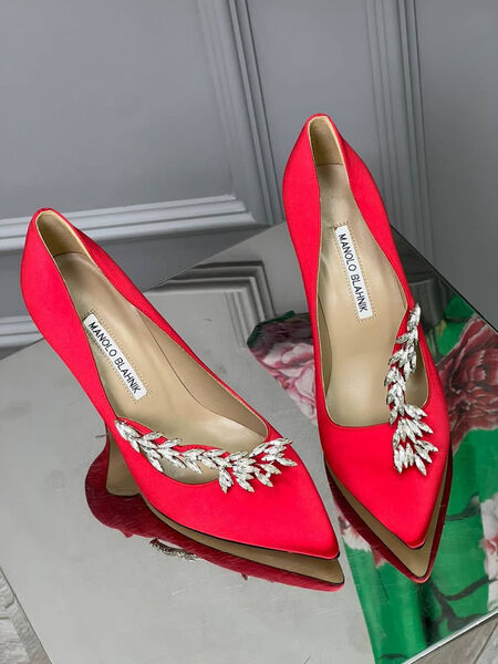 Туфли Manolo Blachnik женский сатин бордовый 122962-2