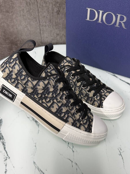 Мужские кеды Christian Dior мужской текстиль бежевый 190439-6