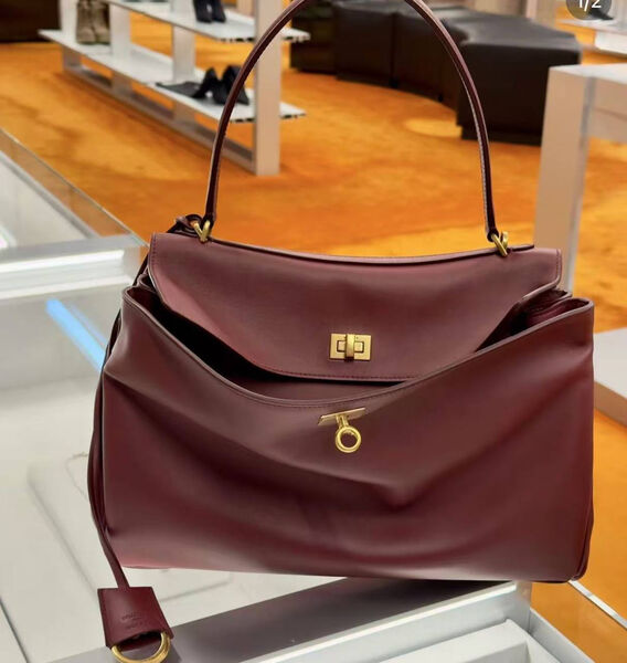 Сумка Balenciaga Rodeo женский кожа бордовый 170104-4