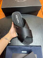 Мужские шлепки Prada мужской кожа черный 135344-9