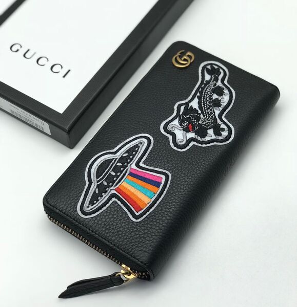 Мужской кошелек Gucci мужской кожа черный 51901