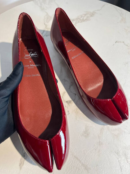 Балетки Christian Louboutin женский кожа бордовый 185475-2