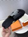 Мужские шлёпанцы Hermes Izmir мужской кожа swift черный,серебристый m5113226-1