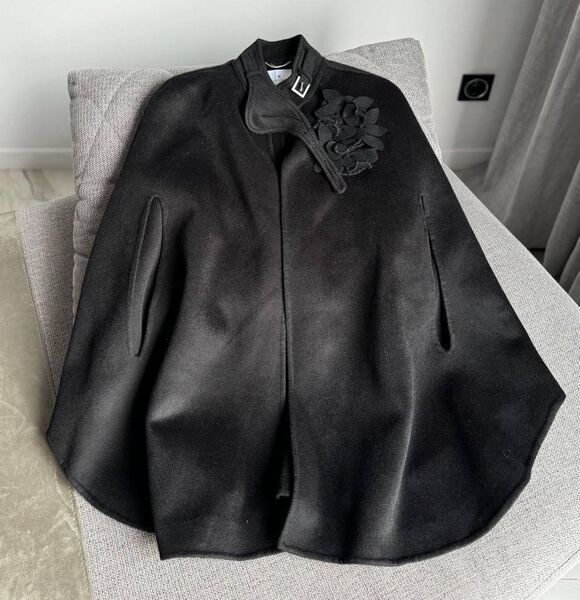 Пальто Ermanno Scervino женский кожа черный 167867