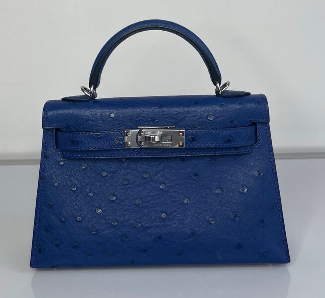 Сумка Hermèskelly 20 Mini женский кожа синий 138308