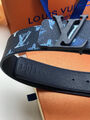 Мужской ремень Louis Vuitton мужской кожа синий 103942-4