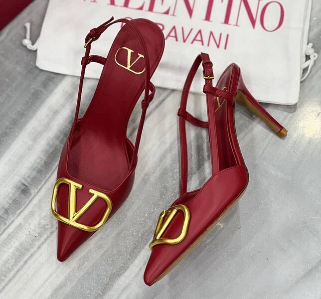 Туфли Valentino женский кожа бордовый 134113