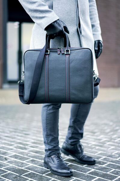 Мужской портфель Hermès мужской кожа болотный 52076-2