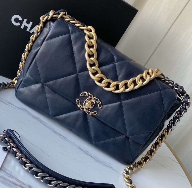Сумка Chanel (30 см) женский кожа синий 73564