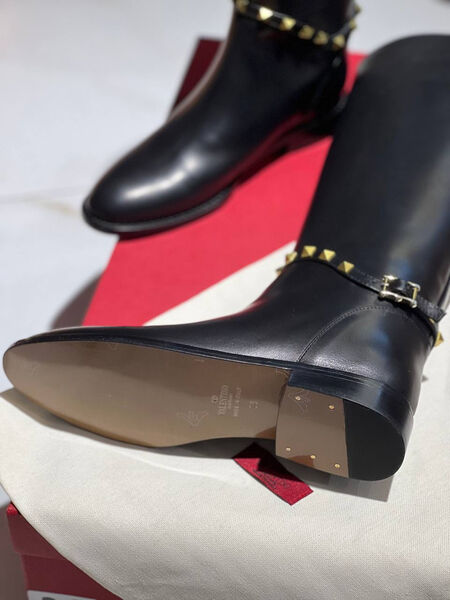 Сапоги Valentino женский кожа черный 162806-3