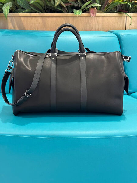 Дорожная сумка Louis Vuitton мужской кожа swift черный,белый 196316-3