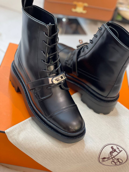 Ботинки Hermès женский кожа черный 13980-6