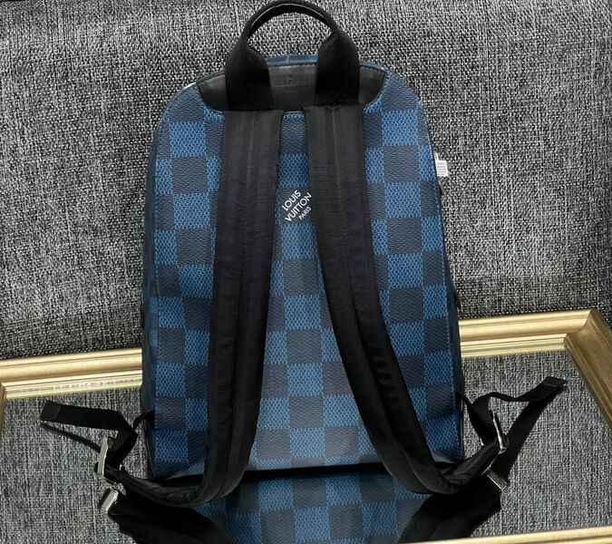 Мужской рюкзак Louis Vuitton мужской кожа синий 167089-2