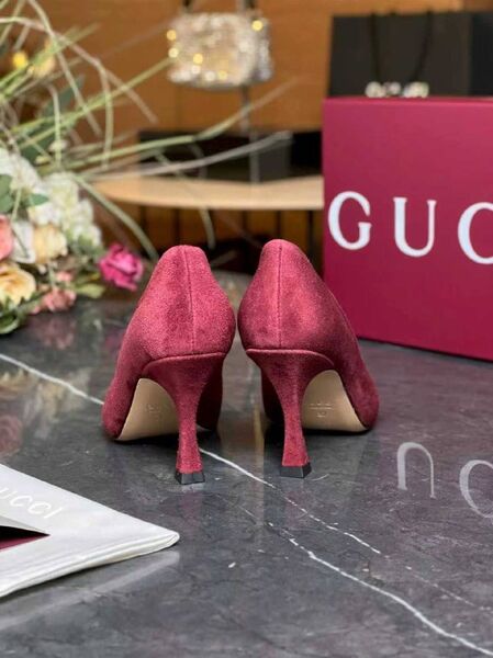 Женские туфли Gucci женский замша бордовый o3245919-1-2