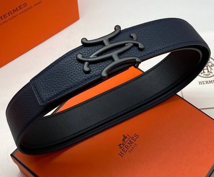 Мужской ремень Hermès мужской кожа черный 173278