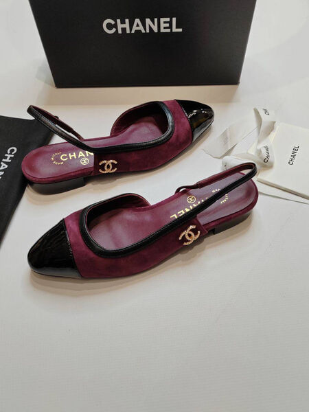 Туфли Chanel женский кожа бордовый 170058